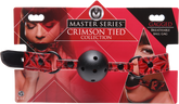 Master SeriesTied Breathable Fetish Play Ball Gag Crimson Bondage Gags and Bits